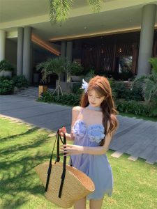Women's Sleeveless Chiffon A-Line Dress Resort Vacation Style